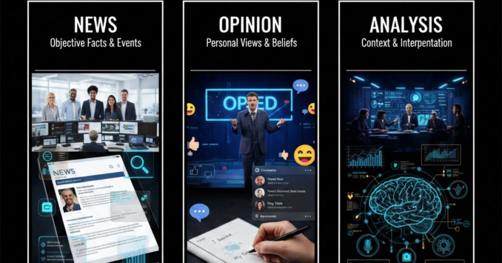 The Difference Between News, Opinion, and Analysis